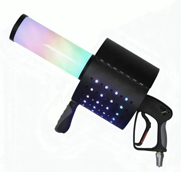 LED confetti gun with RGB