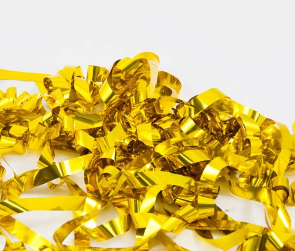 Confetti metallic steemer gold bag