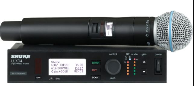 Wireless microphone handeld with beta58A head