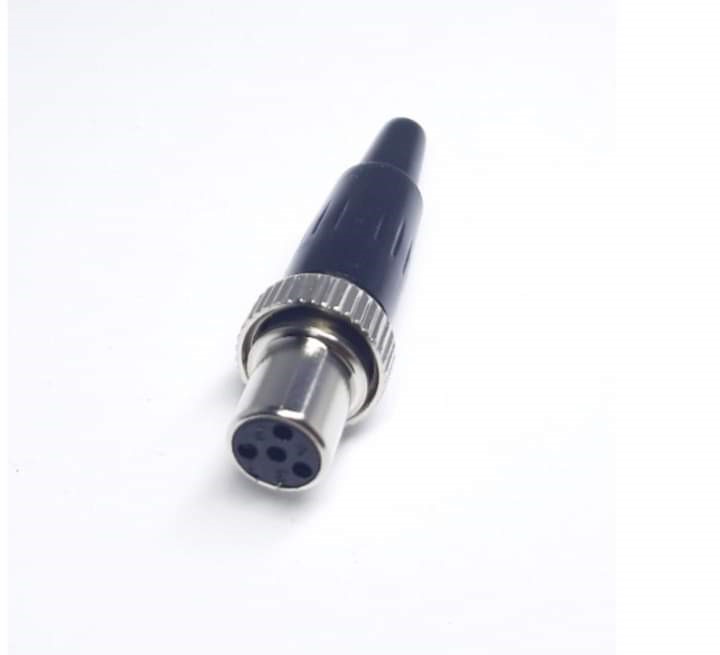 Connector XLR mini 4pin black female with nut