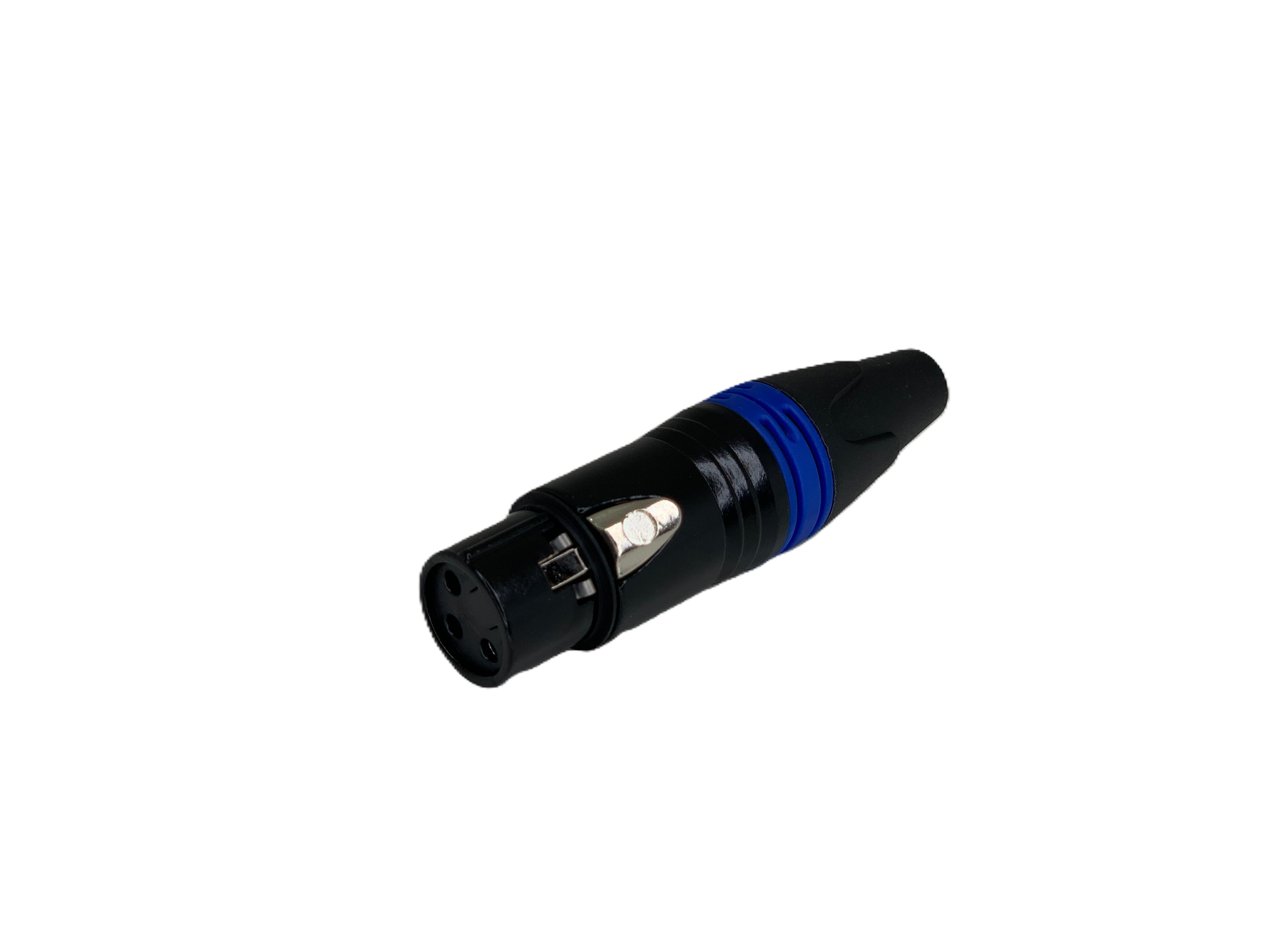 XLR connector female black and blue