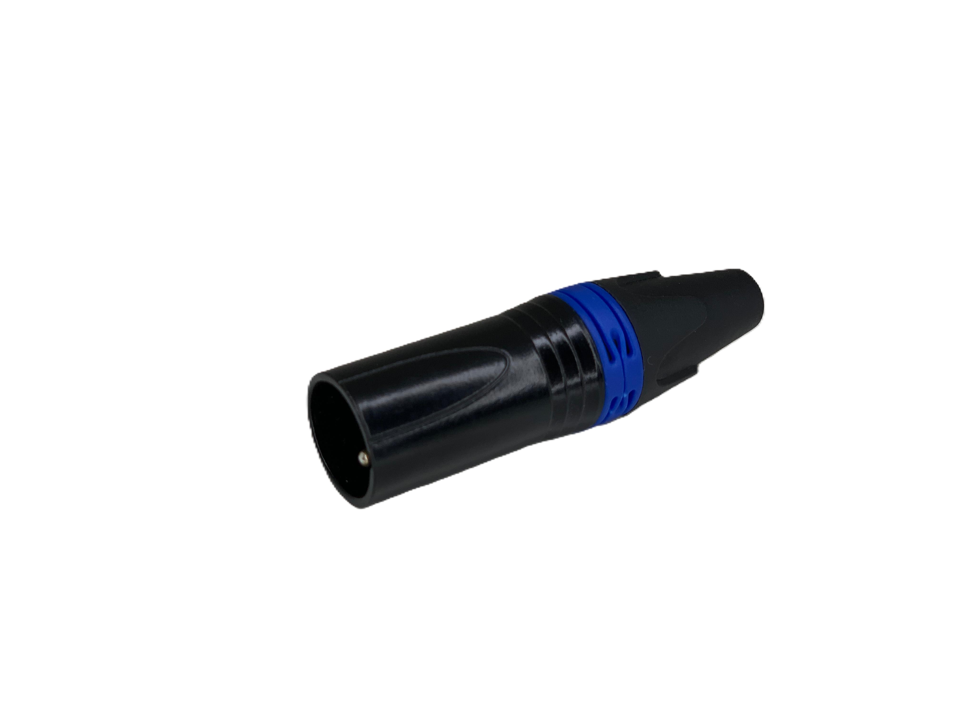 XLR connector male black and blue