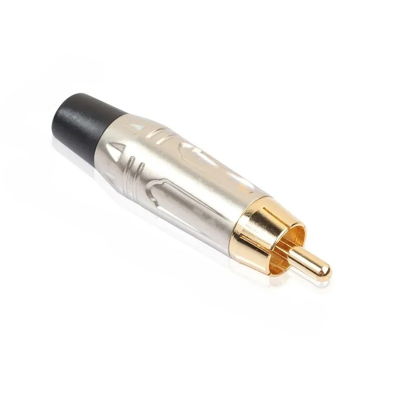 RCA connector male silver